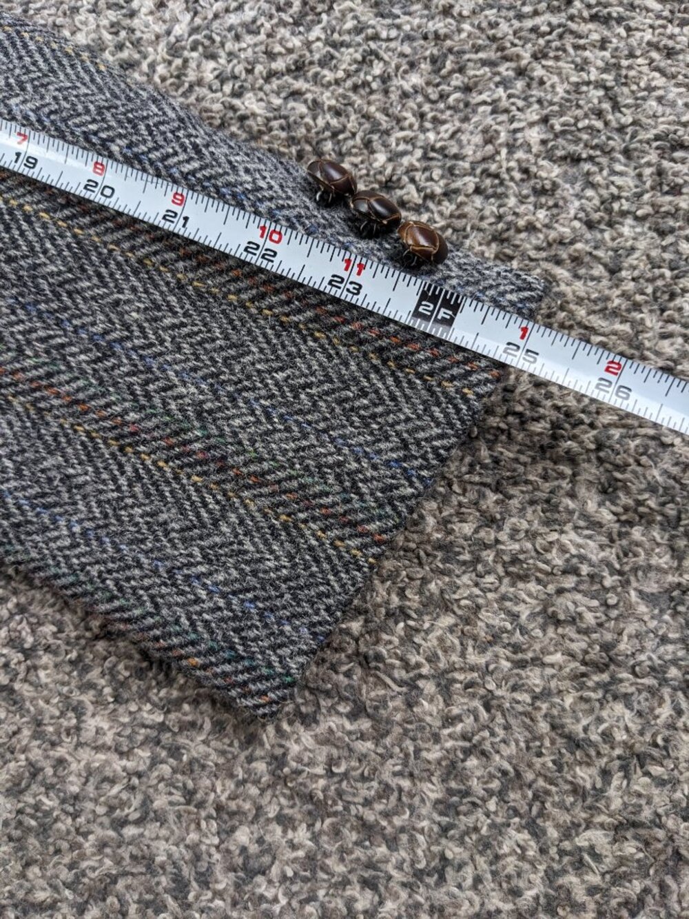 Vintage Nino Cerruti Harris Tweed Sport Coat Wool Herringbone Color Stripes 42R - Picture 11 of 13